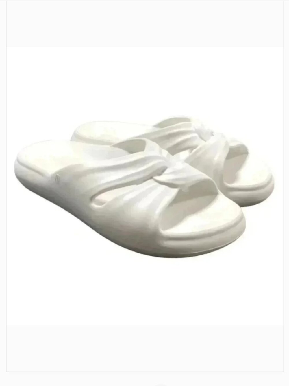 Melissa Free Womens 10 Waterproof Slide Sandals White Flatfoam Twist Vegan